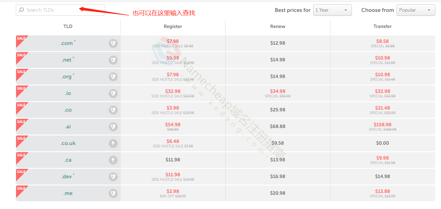 Namecheap教程：.com域名注册方法