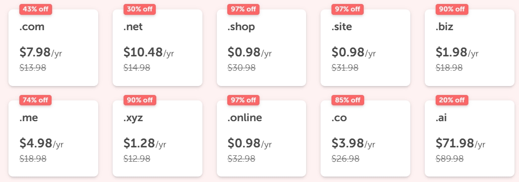 Namecheap三月特惠 com域名低至.98/年