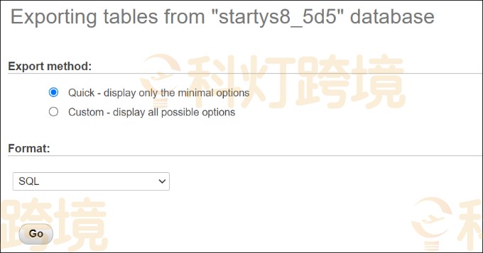 将数据库导出为 SQL