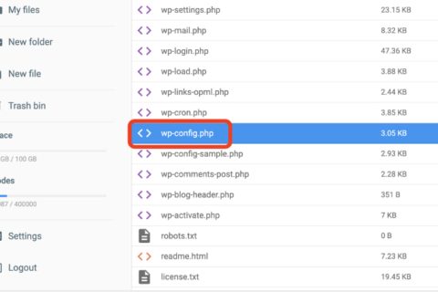 查找 wp-config.php 文件