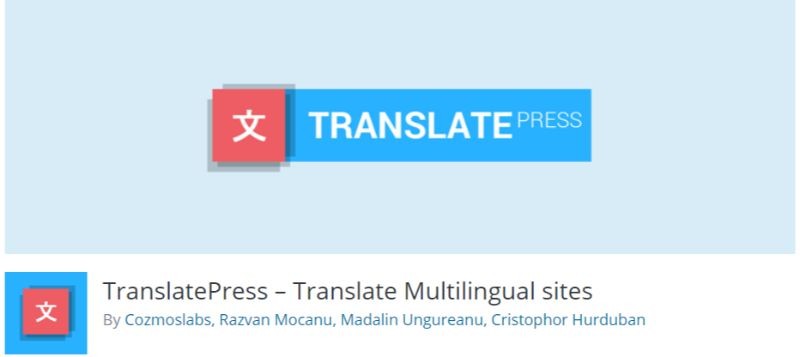 WordPress免费多语言插件一TranslatePress