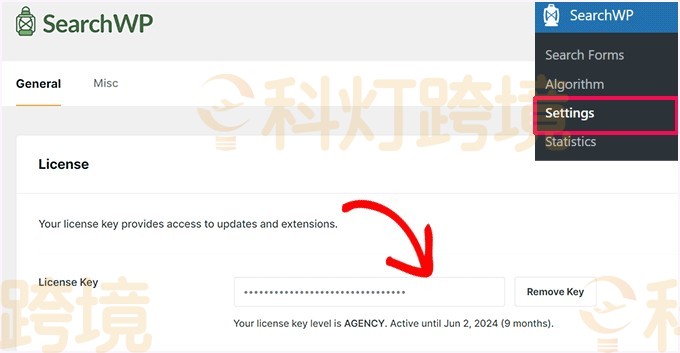 输入许可证密钥