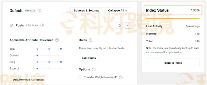 SearchWP 重建索引进度条