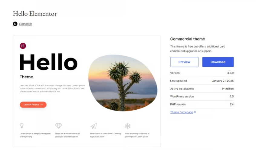 WordPress商城主题四Hello-Elementor