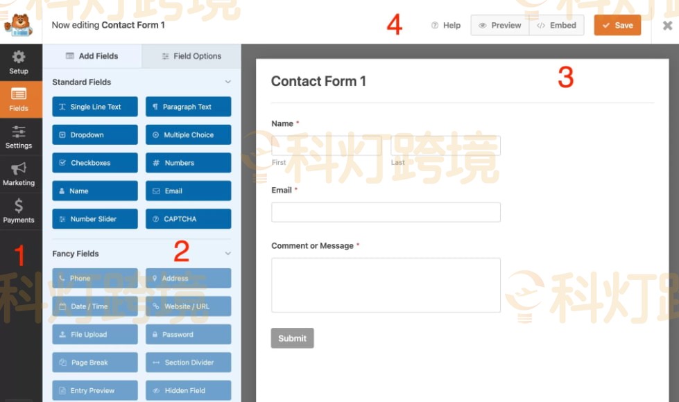 WPForms表单定制界面