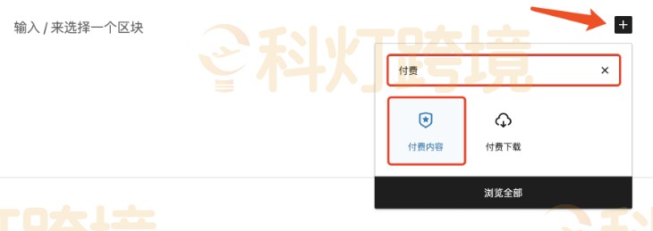 找到付费内容区块