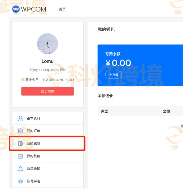 我的钱包入口和页面