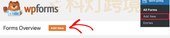 点击t添加WPForms新表单