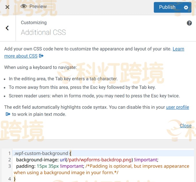 附加CSS添加示例