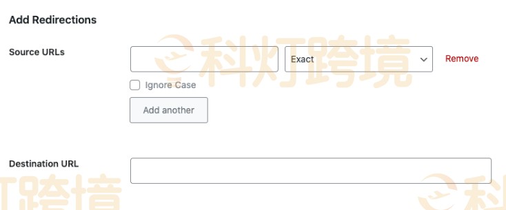 添加源URL和目标URL