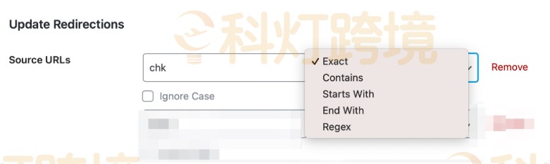 选择源URL匹配类型